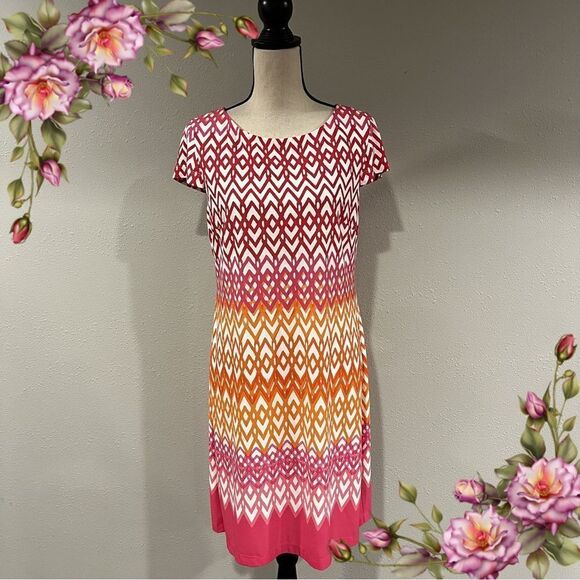 Jessica Howard geometrical print short sleeve dress - Picture 1 of 10